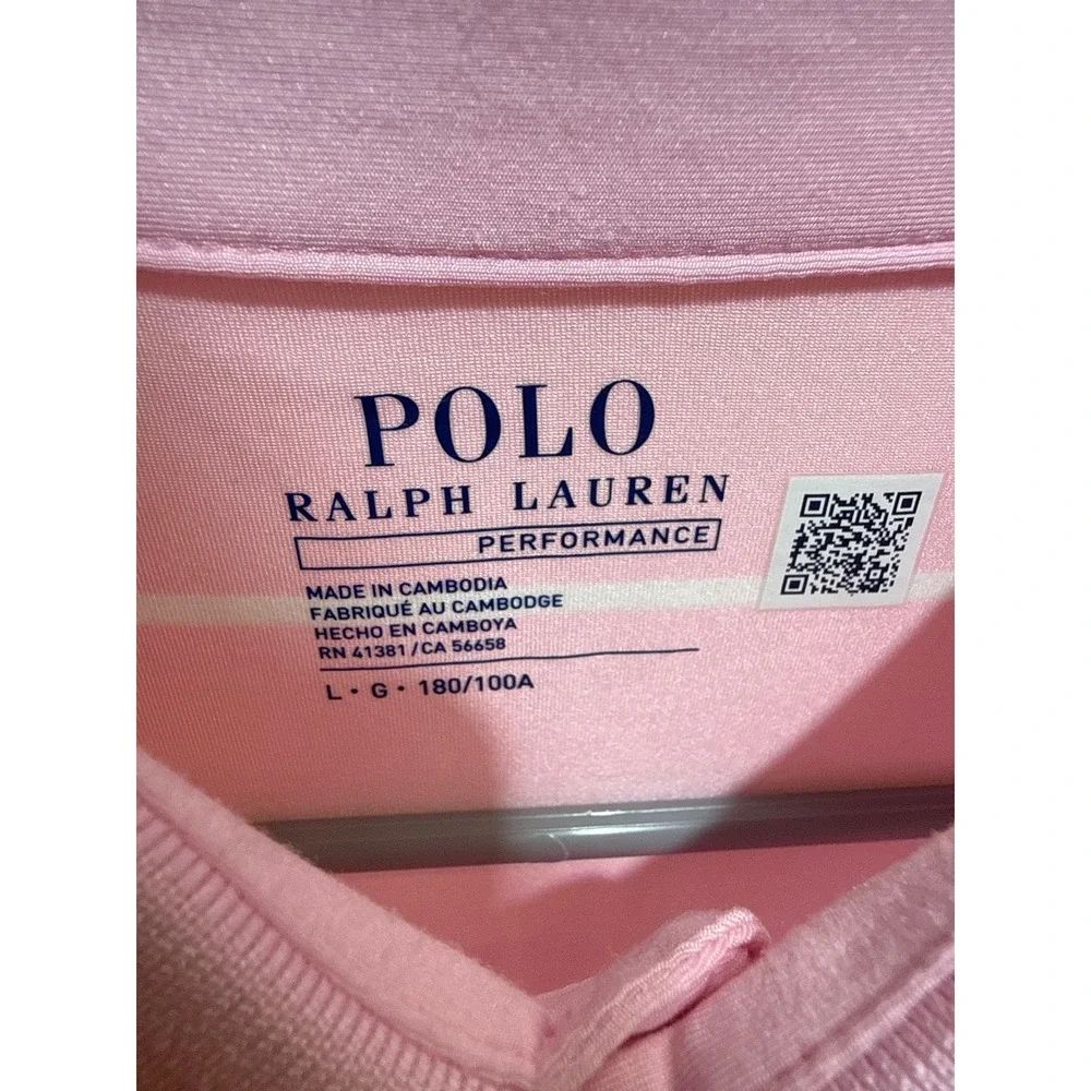Polo Ralph Lauren Performance Pink White Striped Polo Shirt Mens Large L